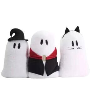 Set of 3 Ghost Costume Pillows Cat Vampire Dracula Witch Isaac Mizrahi Halloween